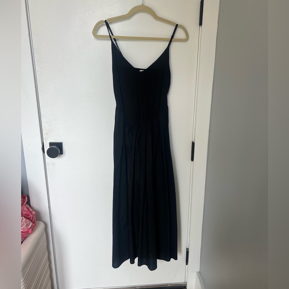 Abercrombie Mixed Fabric Drop-Waist Midi Dress
